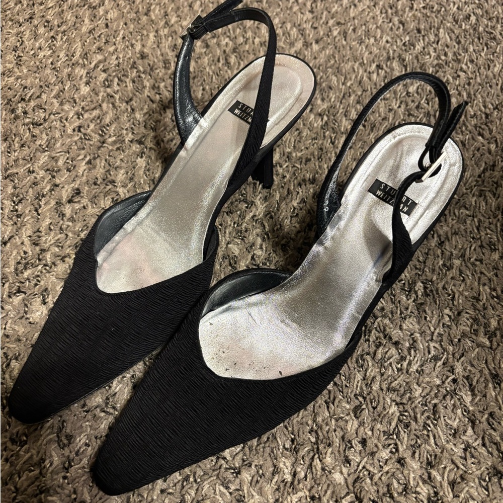 Stuart Weitzman Black Slingback Heels